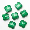 Nuevo Cristal Facetado Agujero Central Trébol de Cuatro Hojas 12mm Jade Porcelana Cristal Cuentas Accesorios para Tocados Accesorios para Joyería DIY