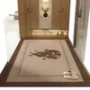 Felpudo de entrada estilo chino retro de lujo ligero, alfombrilla clásica para recibidor resistente a la suciedad antideslizante, alfombra de estilo chino para entrada resistente a la suciedad