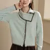 Suéter Cardigan Outerwear Gola Cachecol Estilo Coreano Feminino Outono Inverno Novo Francês Preguiçoso Solto Tricô de Alta Qualidade