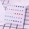 Atacado de Joias da Amazon Transfronteiriço Resina Plástico Transparente Caixinha Colorido Zircônia Brincos Stud Brincos Stud para Cartilagem da Orelha Conjunto de Brincos