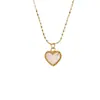 Collar Colgante Corazón de Lujo Ligero Joyería Lele Cadena de Clavícula Coreana de Nicho Fritillaria Blanca Amor para Mujer