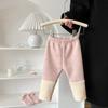 Leggings Forrados de Felpa para Bebé Hombres y Mujeres Bebé Combinación de Colores Cálidos Pantalones Versátiles Pantalones para Niños Pantalones Casuales Cálidos Engrosados