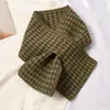 Bufanda Pequeña de Cuadros Príncipe de Gales para Mujer Otoño e Invierno Estilo Coreano Versátil ins Moderna Cálida Protector de Cuello Bufanda de Punto para Cuello