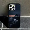 Comercio Exterior Venta Caliente Negro Atardecer en la Playa Vista al Mar Funda para Teléfono Apple 17pm iPhone 18promax Agujero Grande Funda de Vidrio