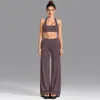 Conjunto de sutiã esportivo feminino de verão transpassado para atividades físicas com bojos, top para Pilates e yoga com costas bonitas