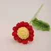 Acabado Flor Rosa Tecida à Mão Flor de Simulação Flor Tecida Flor Feita à Mão DIY Tecelagem com Fio Buquê de Flores Tricotadas Caseiras