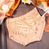 Pantaletas sin costuras de seda helada para mujer, cintura media, talla grande, con refuerzo de algodón, estilo moderno para estudiantes y chicas jóvenes, encaje, sexys, finas, transpirables