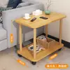 Mesa lateral de sofá, pequena prateleira de armazenamento para uso doméstico, mesa de cabeceira com rodinhas, mesa móvel, mesa de cabeceira simples de camada dupla