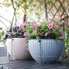 Cesta de Suspensão de Ferro Forjado Vaso de Flores Bola Absorvente Corrente de Flores Suporte de Flores de Parede Gancho para Orquídea Decoração de Corda de Cânhamo para Pendurar Orquídeas em Casa