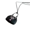 Colar Pingente Cruz Cravejado com Diamantes em Cordão de Cera Estilo Coreano Moda Casual Personalidade Design de Corrente para Clavícula Joias de Nicho para Mulheres