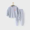 Conjunto de Ropa de Otoño para Bebé con Forro de Felpa, Ropa Interior Térmica Engrosada para Bebés, Ropa Cómoda Cálida para Niños, Pijama Separado para Invierno
