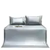 Juego de Tres Piezas de Alfombrilla de Seda de Hielo de Color Sólido de Gama Alta, Alfombrilla Plegable Fresca de Verano Lavable para Aire Acondicionado, Alfombrilla de Alta Densidad