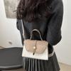 Cross-border Fashion Retro Contraste Cor Bolsa Feminina 2025 Nova Texturizada Simples Ombro Crossbody Pequena Bolsa Quadrada