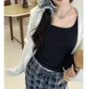 Camisola de Hielo de Seda de Color Sólido sin Costuras para Mujer con Sujetador Incorporado y Almohadillas en el Pecho, Top Tubo Fresco de Capa Base