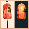 Faroles de Tela Estilo Chino para Uso Comercial en la Decoración de la Escena Nocturna del Pueblo Antiguo, Faroles Colgantes Impresos de Estilo Nacional, Faroles Impermeables para Exteriores con Forma de Melón de Invierno, Faroles Chinos de Moda
