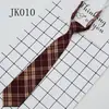Gravata JK Xadrez Sem Laço Estilo Japonês Uniforme Escolar Estilo Preppy Gravata Preguiçosa Gravata Pequena