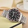 2025 Laojia Gmt Reloj de Cuarzo para Hombre Anillo de Cerámica Moda Masculina Tendencia Correa de Acero Luminoso Water Ghost Reloj Impermeable