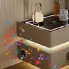 Mesita de Noche Inteligente Colgante para Dormitorio del Hogar, Gabinete de Noche de Madera Maciza, Gabinete de Almacenamiento Simple Multifuncional Minimalista Moderno de Lujo Ligero