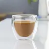 Taza de Doble Pared con Forma de Huevo Transparente Simple para el Hogar Sin Asa Taza para Bebidas Café Latte Té de Flores Taza de Vidrio de Alto Borosilicato