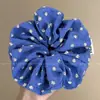 Elástico de Cabelo Oversized Estilo Coreano Intestino de Porco, Corda de Cabelo Versátil com Renda de Bolinhas, Elástico para Rabo de Cavalo Alto, Elástico de Borracha, Acessório de Cabelo de Alta Qualidade