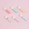 Garfos e colheres coloridos com bolinhas brilhantes, material de acessório DIY cartoon feito à mão para presilhas de cabelo, cola de creme e resina