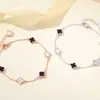 Pulsera de Trébol de Ágata S925 Original Star City Diseño de Nicho de Lujo Ligero Joyería de Gama Alta Venta al por Mayor