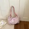 Bolsa tote rosa para mulheres, novo modelo da primavera de 2026, bolsa de ombro em couro encerado, versátil para o trabalho, grande capacidade, bolsa de mão com superfície macia