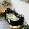 Liga de Alumínio Aço Inoxidável Paisagismo Tanque de Peixes Terraço Pátio Fonte Circulante Elemento Aquático Piscina de Paisagismo Acabada para Exterior