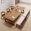 Mesa de estudo longa de madeira maciça de duas camadas para sala de estar, mesa dupla de estudo, mesa de computador de leitura minimalista moderna, bancada de trabalho
