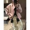 Mochie Diseño Nuevo de Principios de Primavera con una Elegante Tapeta Diagonal, Cuello Alto, Chaqueta Corta Casual Holgada para Personas Menudas Mq1107