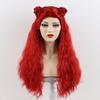 Descendientes 4 Sirena Anime Cabello Largo y Rizado COS Peluca para la Cabeza Peluca Roja Paquete de Cabello Rojo Peluca para la Cabeza