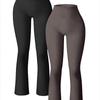 Pantalones Deportivos Acampanados de Pierna Ancha de Hilo Continuo de Cintura Alta Ajustados Adelgazantes Levanta Glúteos Pantalones de Fitness Ropa de Yoga