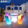 Mesa e Cadeira de Restaurante ao Ar Livre Móveis Luminosos de LED Combinação de Pub Qingba de Lazer Mesa de Bar Mesa para Eventos de Bar ao Ar Livre