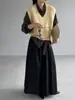 Chaleco de punto multicapa con cuello en V estilo coreano Jiangzuo para mujer, otoño 2026, chaleco de lana retro grueso con botones metálicos, 2638