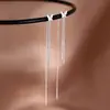 Pendiente de Línea Larga con Borla de Mariposa para Mujer, Lujo Ligero, Personalidad, Temperamento, Joyería de Oreja Nicho, Pendientes, Cara Redonda, Adelgazante, Cadena Fina, Colgante