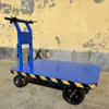 Veículo Elétrico de Quatro Rodas com Plataforma Empurrado Manualmente para Armazenamento e Transporte de Fábrica, Veículo de Transporte de Carga a Bateria para Armazenamento