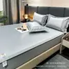 Juego de Tres Piezas de Alfombrilla de Seda de Hielo de Color Sólido de Gama Alta, Alfombrilla Plegable Fresca de Verano Lavable para Aire Acondicionado, Alfombrilla de Alta Densidad