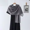 Cachecol Longo de Bambu Popular Versátil Personalidade Casual Transfronteiriço Cor Sólida Minimalista Confortável Respirável Roupa de Viagem Xale Multiuso