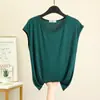 Top de Modal con Cuello Redondo y Sin Mangas para Mujer, Camiseta Holgada de Verano Talla Grande, Camiseta Base de Color Sólido, Chaleco Fino para Casa