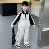 Conjunto de Ropa para Niños Niños Primavera y Otoño Sudadera con Puños de Cuerda Estilo Coreano Ropa Deportiva Infantil Estilo Moderno Conjunto de Dos Piezas Ropa para Niños Pequeños y Niños Pequeños