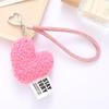 Bolso de peluche con forma de corazón de melocotón para teléfono móvil, llavero colgante, accesorio para otoño e invierno