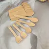 Cuchara Pequeña Desechable Cuchara de Madera Cuchillo Tenedor Cuchara Cuchara para Helado Comida Occidental Cuchara de Madera Tenedor de Madera Cuchillo de Madera Cuchara para Postre Una Pieza Al por Mayor