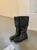 Botas de Montar Retro para Mujer 2026, Estilo Hot Girl, Pierna Ancha, Punta Redonda, Tacón Grueso y Plataforma, Media Pantorrilla