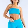 Sujetador Deportivo Sin Costuras Transfronterizo Europeo y Americano Dfyne con Doble Tirante Fino, Hermoso Diseño Espalda Descubierta, Top de Yoga sin Tirantes