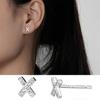 Aretes de Letra femeninos de plata de ley microincrustados simples pequeños aretes elevan la personalidad del arete apellido aretes en inglés venta al por mayor