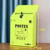 Buzón de Hierro Forjado Estilo Británico Montado en Pared con Cerradura, Caja de Amor