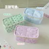 Estuche grande de estilo coreano con puntos de estrella rosas y azules, bolsa de almacenamiento de papelería de alta apariencia para estudiantes mujeres