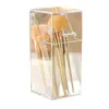 Caja de Almacenamiento para Brochas de Maquillaje, Almacenamiento para Lápices de Cejas, Tapa Abatible a Prueba de Polvo, Caja de Almacenamiento Acrílica Simple para Mesa de Tocador de Escritorio de Amazon