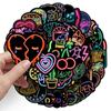 100 pegatinas de neón con grafiti para hacer tú mismo, para equipaje, portátil, refrigerador, comercio exterior, decorativas.