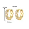 Brincos Banhados a Ouro 14K em Vários Estilos, Superfície Lisa Torcida com Design de Coração com Zircônia, Acessórios Versáteis e Elegantes para Brincos DIY